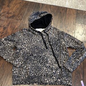 Sundry Anthropologie Leopard Hoodie size XS animal print made in USA‎